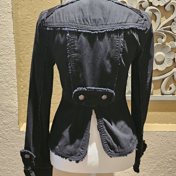 BKE Black S Jacket Vintage Grunge Alternative Punk 1990's Y2K Steampunk Goth - Picture 2 of 15